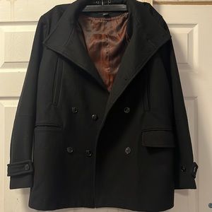 H&M men’s pea coat black size 44R
